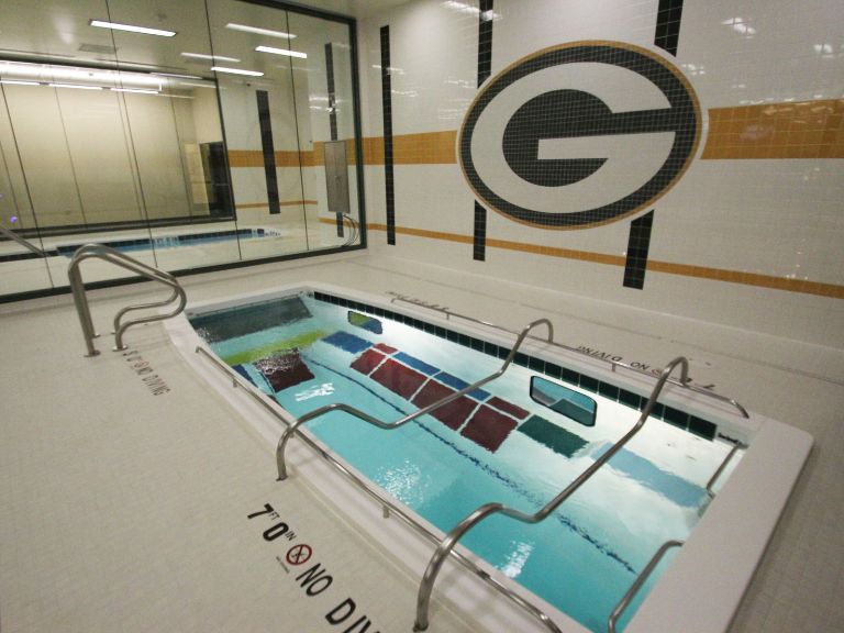 Green Bay Packers pool with lights