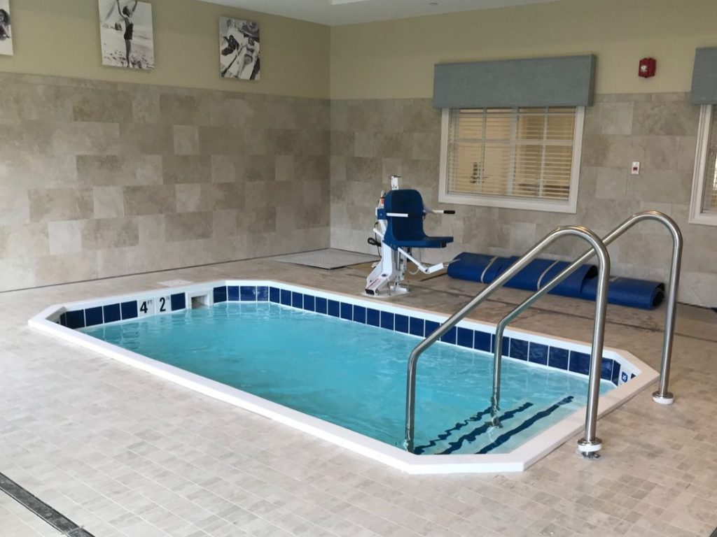 Extra large plunge pool at senior living community