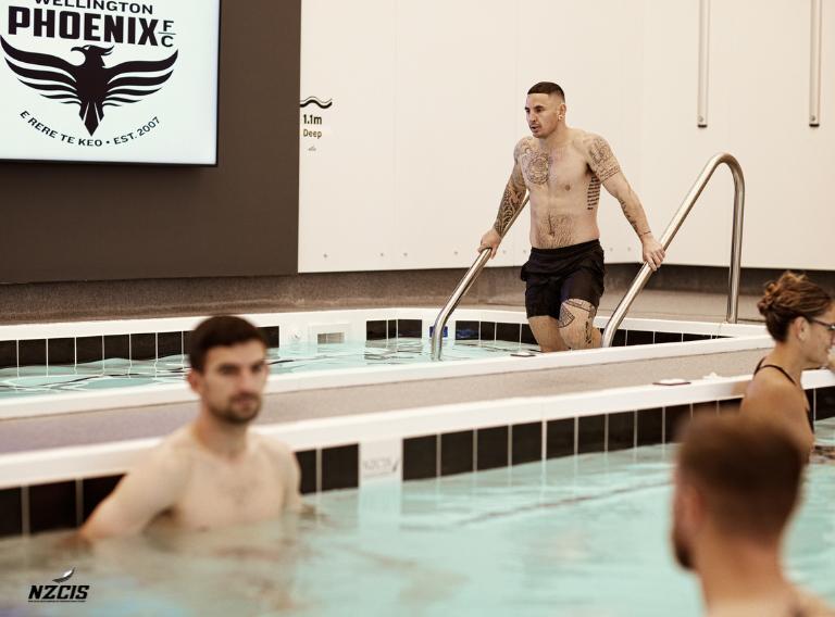 plunge pools in athlete recovery room